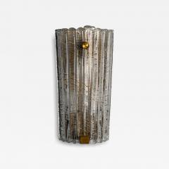 Carl Fagerlund Carl Fagerlund Textured Glass Brass Large Wall Sconce Sweden 1940s - 4213908