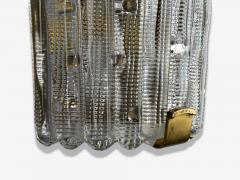 Carl Fagerlund Carl Fagerlund Textured Glass Brass Large Wall Sconces Sweden 1940s - 4314180