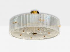 Carl Fagerlund Carl Fagerlund Textured Glass Brass Pendant Light Sweden 1960s - 4215318