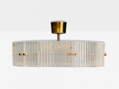 Carl Fagerlund Carl Fagerlund Textured Glass Brass Pendant Light Sweden 1960s - 4215319