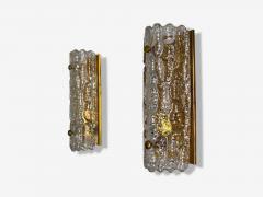 Carl Fagerlund Carl Fagerlund Textured Glass Brass Wall Lights Sweden 1960s - 4212445