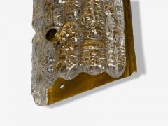 Carl Fagerlund Carl Fagerlund Textured Glass Brass Wall Lights Sweden 1960s - 4212449