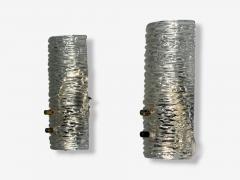 Carl Fagerlund Carl Fagerlund Textured Glass Brass Wall Lights Sweden 1960s - 4212593