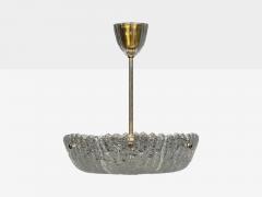 Carl Fagerlund Chandelier Textured Glass Brass Sweden 1960s - 4768513