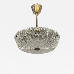 Carl Fagerlund Chandelier Textured Glass Brass Sweden 1960s - 4768943