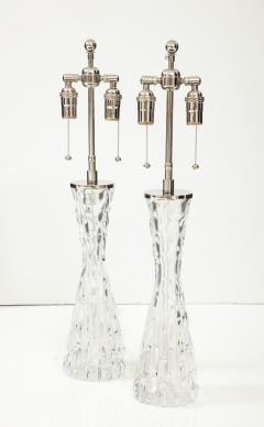 Carl Fagerlund Extra Large Pair of 1970s Crystal Lamps by Carl Fagerlund for Orrefors  - 3294395