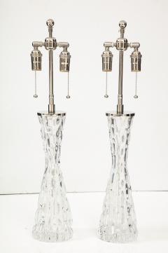 Carl Fagerlund Extra Large Pair of 1970s Crystal Lamps by Carl Fagerlund for Orrefors  - 3294396
