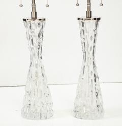 Carl Fagerlund Extra Large Pair of 1970s Crystal Lamps by Carl Fagerlund for Orrefors  - 3294399