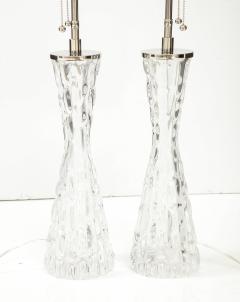 Carl Fagerlund Extra Large Pair of 1970s Crystal Lamps by Carl Fagerlund for Orrefors  - 3294404