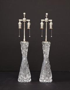 Carl Fagerlund Extra Large Pair of 1970s Crystal Lamps by Carl Fagerlund for Orrefors  - 3294408