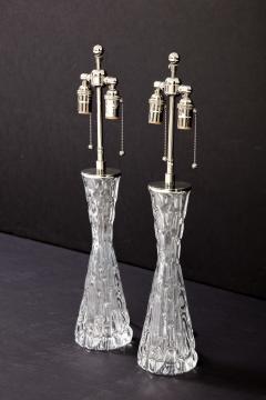 Carl Fagerlund Extra Large Pair of 1970s Crystal Lamps by Carl Fagerlund for Orrefors  - 3294410