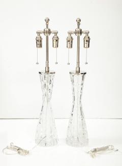 Carl Fagerlund Extra Large Pair of 1970s Crystal Lamps by Carl Fagerlund for Orrefors  - 3294412