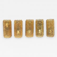Carl Fagerlund Five Amber Sconces by Carl Fagerlund for Orrefors - 760396
