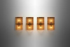 Carl Fagerlund Four Carl Fagerlund Brass and Glass Wall Lights for Orrefors Sweden 1960s - 3705759