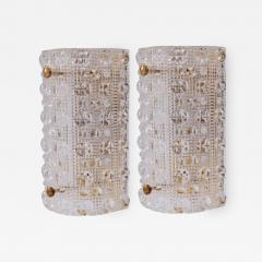 Carl Fagerlund Huge Pair of Brass Carl Fagerlund Wall Lamps by Lyfa and Orrefors Glass - 549220