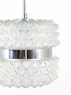 Carl Fagerlund Karl Fagerlund Style Chrome and Faceted Glass Pendant Light from the 1960s - 4047396