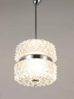 Carl Fagerlund Karl Fagerlund Style Chrome and Faceted Glass Pendant Light from the 1960s - 4047452