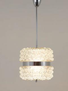 Carl Fagerlund Karl Fagerlund Style Chrome and Faceted Glass Pendant Light from the 1960s - 4047453