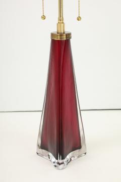 Carl Fagerlund Large Ruby Red Frosted Crystal Lamp by Carl Fagerlund for Orrefors  - 4721510