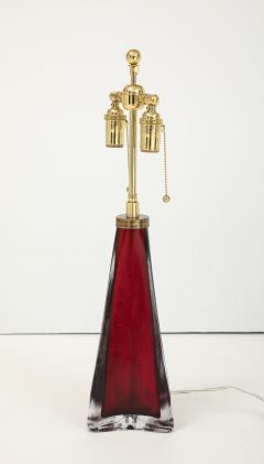 Carl Fagerlund Large Ruby Red Frosted Crystal Lamp by Carl Fagerlund for Orrefors  - 4721511