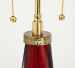 Carl Fagerlund Large Ruby Red Frosted Crystal Lamp by Carl Fagerlund for Orrefors  - 4721512