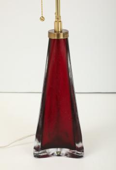Carl Fagerlund Large Ruby Red Frosted Crystal Lamp by Carl Fagerlund for Orrefors  - 4721516