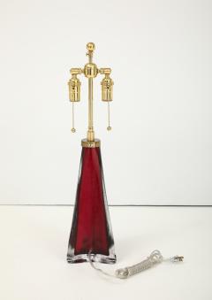 Carl Fagerlund Large Ruby Red Frosted Crystal Lamp by Carl Fagerlund for Orrefors  - 4721517