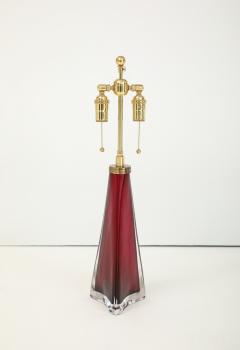 Carl Fagerlund Large Ruby Red Frosted Crystal Lamp by Carl Fagerlund for Orrefors  - 4727624