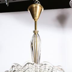 Carl Fagerlund Mid Century Modern Glass Brass Chandelier by Carl Fagerlund for Orrefors - 2366010
