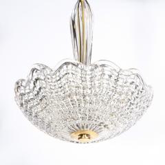 Carl Fagerlund Mid Century Modern Glass Brass Chandelier by Carl Fagerlund for Orrefors - 2366019