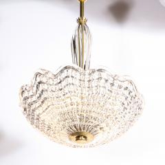 Carl Fagerlund Mid Century Modern Glass Brass Chandelier by Carl Fagerlund for Orrefors - 2366057