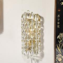 Carl Fagerlund Mid Century Modern Textural Glass Brass Sconces by Carl Fagerlund for Orrefors - 3925915