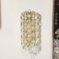 Carl Fagerlund Mid Century Modern Textural Glass Brass Sconces by Carl Fagerlund for Orrefors - 3925917