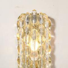 Carl Fagerlund Mid Century Modern Textural Glass Brass Sconces by Carl Fagerlund for Orrefors - 3925977