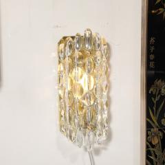 Carl Fagerlund Mid Century Modern Textural Glass Brass Sconces by Carl Fagerlund for Orrefors - 3925992