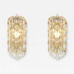 Carl Fagerlund Mid Century Modern Textural Glass Brass Sconces by Carl Fagerlund for Orrefors - 3930883