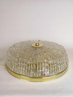 Carl Fagerlund Midcentury Orrefors Crystal Brass Ceiling Lamp Carl Fagerlund 1970s Sweden - 2321027