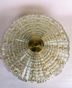 Carl Fagerlund Midcentury Orrefors Crystal Brass Ceiling Lamp Carl Fagerlund 1970s Sweden - 2321030