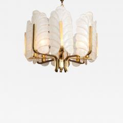 Carl Fagerlund Murano Glass Brass 8 Light Chandelier by Carl Fagerlund for Orrefors - 563493