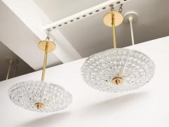 Carl Fagerlund Pair of 1950s Crystal and Brass Chandeliers by Carl Fagerlund for Orrefors  - 4716035
