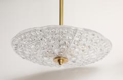 Carl Fagerlund Pair of 1950s Crystal and Brass Chandeliers by Carl Fagerlund for Orrefors  - 4716040