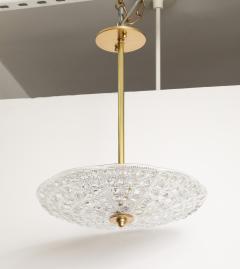 Carl Fagerlund Pair of 1950s Crystal and Brass Chandeliers by Carl Fagerlund for Orrefors  - 4716041