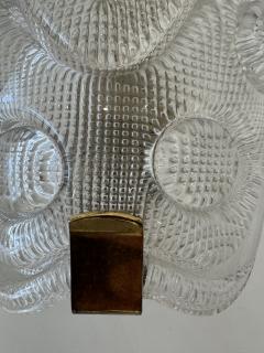 Carl Fagerlund Pair of Carl Fagerlund Orrefors 1950s Crystal Shield Mid Century Wall Lamps - 4036979