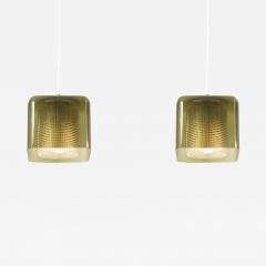Carl Fagerlund Pair of Carl Fagerlund Pendant Lamps for Orrefors Sweden 1960s - 2225928