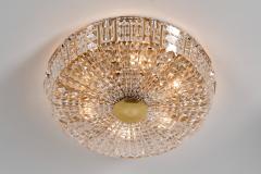 Carl Fagerlund Pair of Crystal Glass and Brass Ceiling Lamps by Carl Fagerlund Sweden ca 1950s - 4740134
