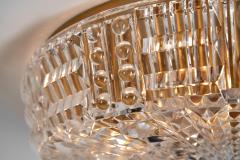 Carl Fagerlund Pair of Crystal Glass and Brass Ceiling Lamps by Carl Fagerlund Sweden ca 1950s - 4742125