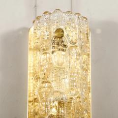 Carl Fagerlund Pair of Mid Century Mottled Honey Glass Sconces by Carl Fagerlund for Orrefors - 4514314