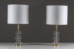 Carl Fagerlund Pair of Mid Century Swedish Table Lamps by Carl Fagerlund for Orrefors - 902251