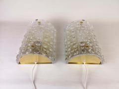 Carl Fagerlund Pair of Midcentury Large Modern Wall Lamps Orrefors by Carl Fagerlund - 2353038