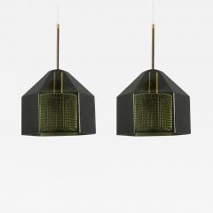 Carl Fagerlund Pair of Swedish Midcentury Pendants by Carl Fagerlund for Orrefors - 3401435